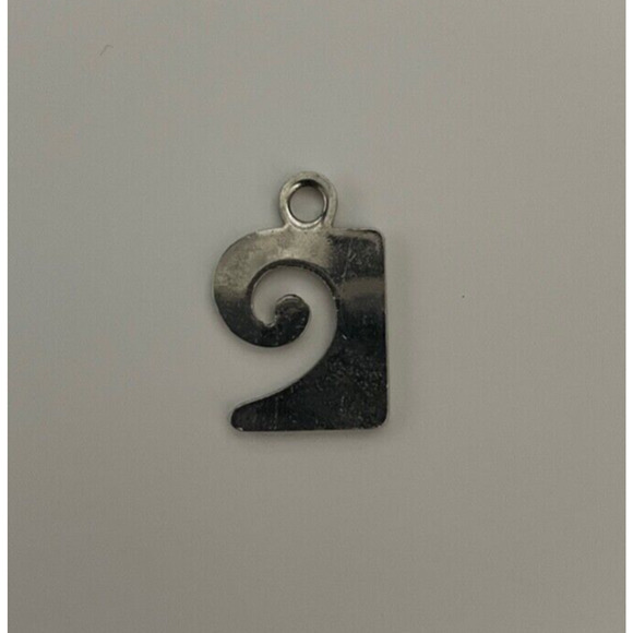 Wave Charm Silver Squared Necklace Bracelet Preowned Metal - Picture 2 of 3